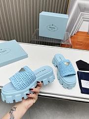 Prada blue woven heeled sandals - 4