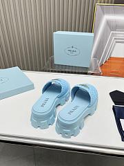 Prada blue woven heeled sandals - 3