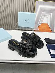 Prada black woven heeled sandals - 5