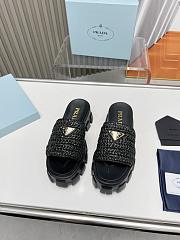 Prada black woven heeled sandals - 4