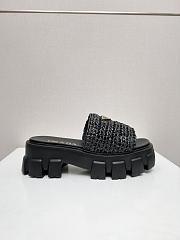 Prada black woven heeled sandals - 3