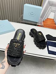 Prada black woven heeled sandals - 2