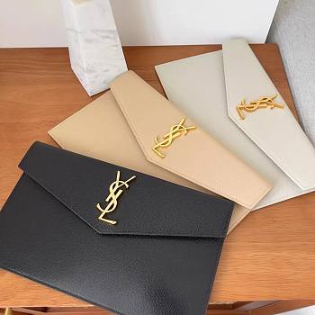 YSL Uptown leather pouch（ white/ beige/ black)