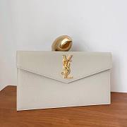 YSL Uptown leather pouch（ white/ beige/ black) - 6