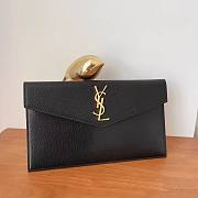 YSL Uptown leather pouch（ white/ beige/ black) - 4