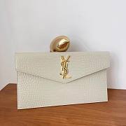 YSL Uptown crocodile leather pouch（ white/ beige/ black) - 5