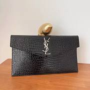 YSL Uptown crocodile leather pouch（ white/ beige/ black) - 4