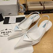 Prada Gabardine White Slingback Pointed Pumps  - 5