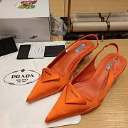 Prada Gabardine Orange Slingback Pointed Pumps - 6