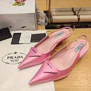 Prada Gabardine Pink Slingback Pointed Pumps - 3