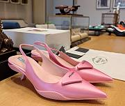 Prada Gabardine Pink Slingback Pointed Pumps - 1