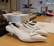 Prada Gabardine White Slingback Pointed Pumps  - 1