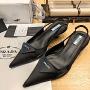 Prada Gabardine Black Slingback Pointed Pumps - 2