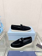 Prada black suede leather loafers - 3