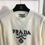 PRADA Cashmere Wool Crewneck Sweater In White - 4