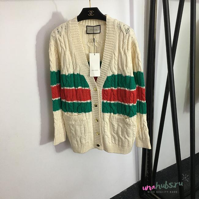 Gucci Cotton Cardigan with web  - 1