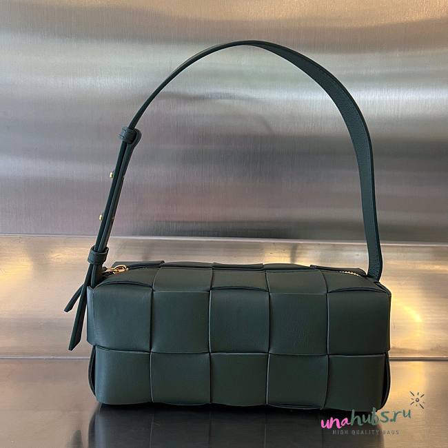 Bottega Veneta Small Dark Green Brick Cassette Bag - 1