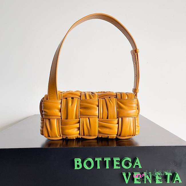 Bottega Veneta Small Crinkled Yellow Brick Cassette Bag - 1