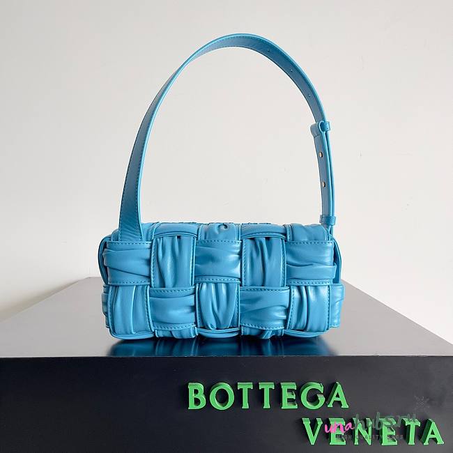 Bottega Veneta Small Crinkled Blue Brick Cassette Bag - 1