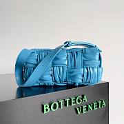 Bottega Veneta Small Crinkled Blue Brick Cassette Bag - 4