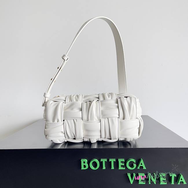 Bottega Veneta Small Crinkled White Brick Cassette Bag - 1