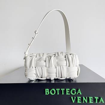 Bottega Veneta Small Crinkled White Brick Cassette Bag