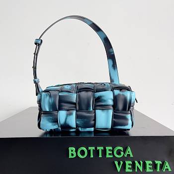 Bottega Veneta Small Crinkled Blue Mix Brick Cassette Bag