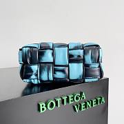 Bottega Veneta Small Crinkled Blue Mix Brick Cassette Bag - 4