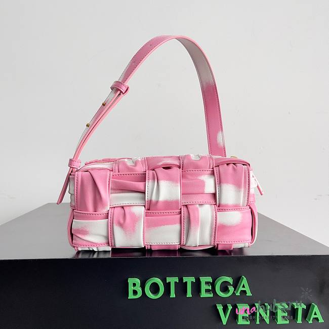 Bottega Veneta Small Crinkled Pink mix Brick Cassette Bag - 1