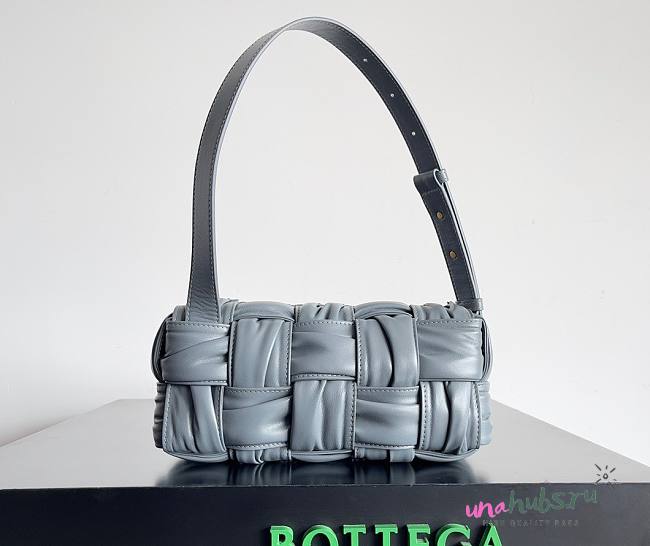 Bottega Veneta Small Crinkled Gray Brick Cassette Bag - 1