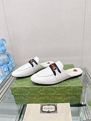 Gucci Princetown Horsebit white leather loafers - 4