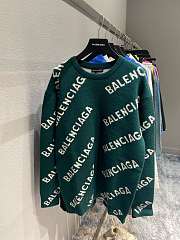 Balenciaga blue intarsia logo jumper sweater - 1