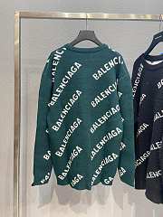 Balenciaga blue intarsia logo jumper sweater - 4