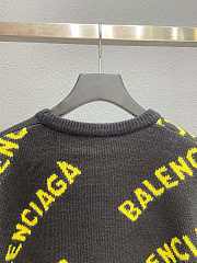 Balenciaga green intarsia logo jumper sweater - 6