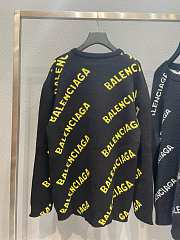 Balenciaga green intarsia logo jumper sweater - 5