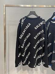 Balenciaga black intarsia logo jumper sweater - 4