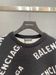 Balenciaga black intarsia logo jumper sweater - 3