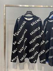 Balenciaga black intarsia logo jumper sweater - 2