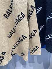 Balenciaga beige intarsia logo jumper sweater - 5