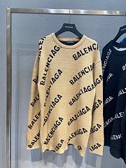 Balenciaga beige intarsia logo jumper sweater - 4