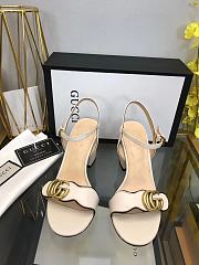 Gucci Marmont Block White Heels - 2