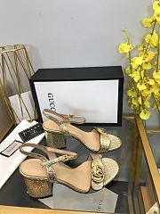 Gucci Marmont Block Golden Heels - 2