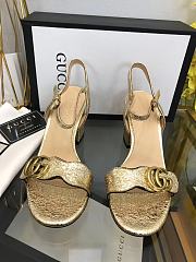 Gucci Marmont Block Golden Heels - 3