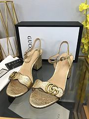 Gucci Marmont Block Golden Heels - 4