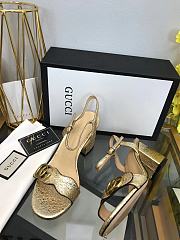 Gucci Marmont Block Golden Heels - 6