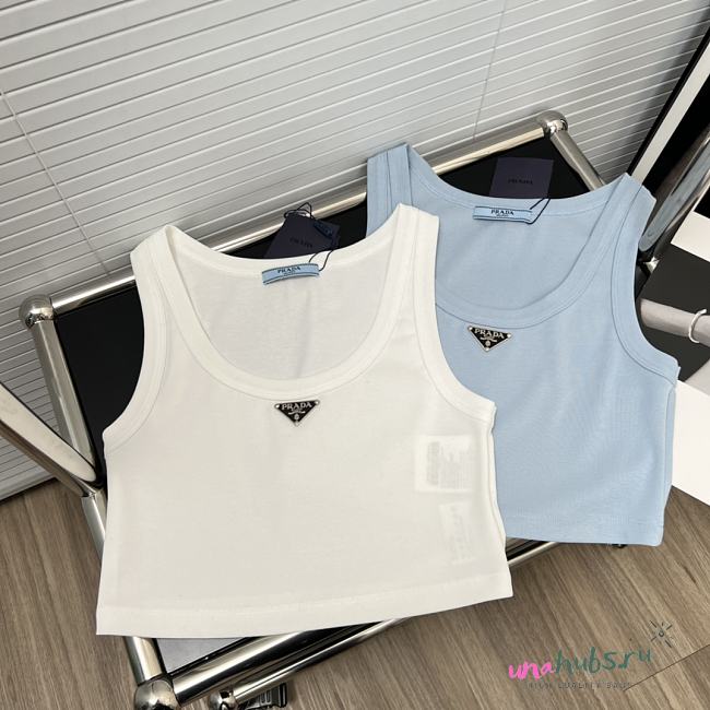 Prada croptop ( white/ blue) - 1