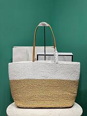 Prada raffia and leather tote bag - 4