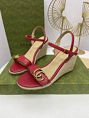 Gucci aitana espadrille wedge red sandals 85mm - 6