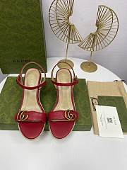 Gucci aitana espadrille wedge red sandals 85mm - 5