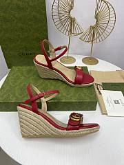 Gucci aitana espadrille wedge red sandals 85mm - 2